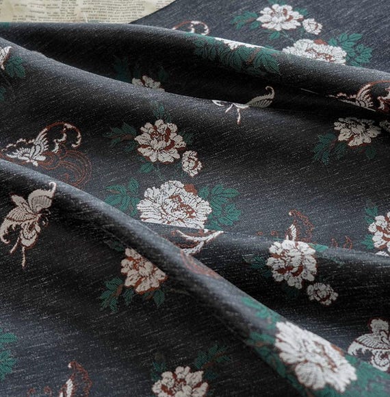 Jacquard brocade fabric by the yard
