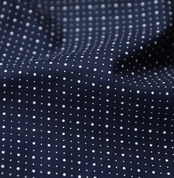 Polka dots striped cotton fabric by the yard