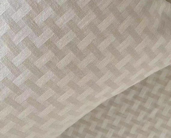 Extra Wide Jacquard Linen Fabric by the yard - 280cm Wide