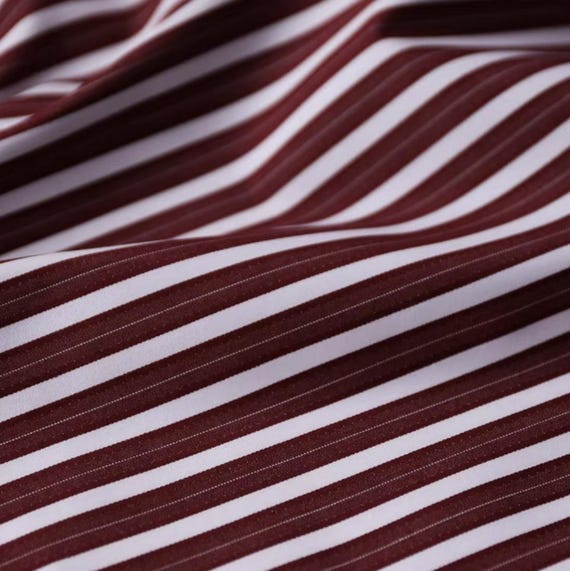Striped cotton fabric by the yard