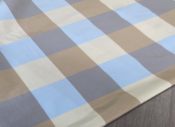 Plaid virgin wool fabric by the yard