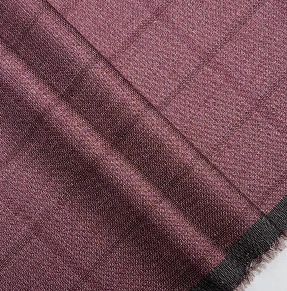 Plaid Worsted Wool fabric by the yard SUITING Fabric