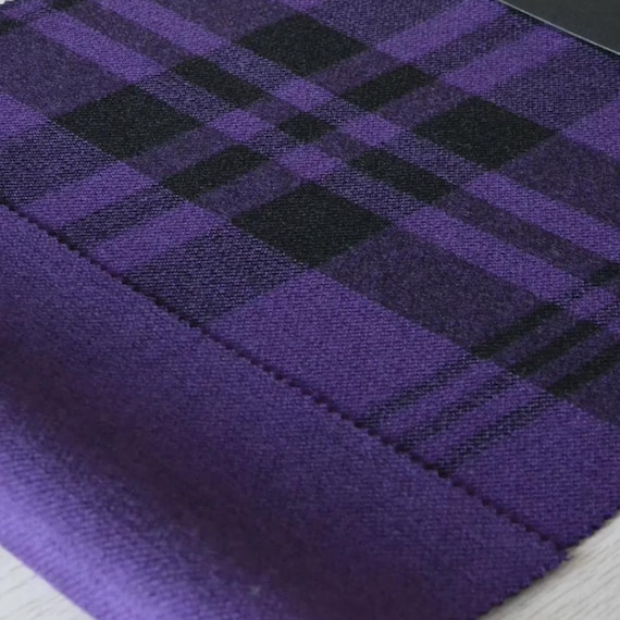 Plaid wool fabric by the yard