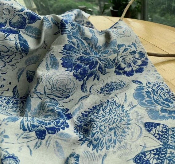 Print Linen fabric by the yard