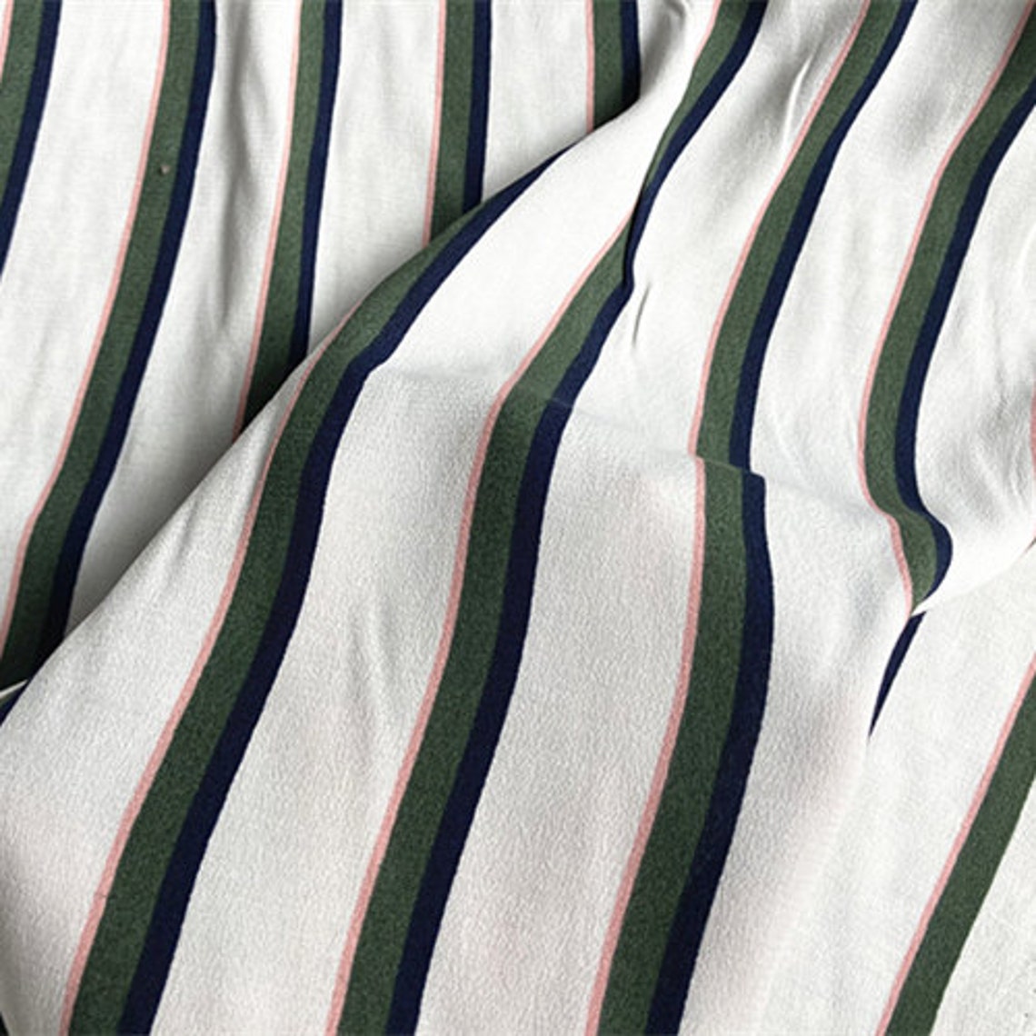 Print striped viscose fabric by the yard | Etsy