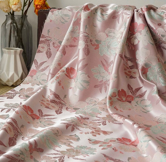 Jacquard brocade fabric by the yard