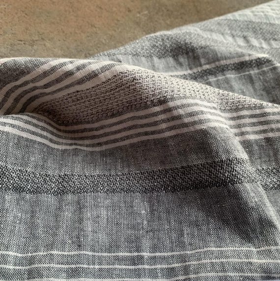 Jacquard Striped Linen fabric by the yard