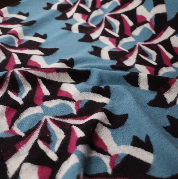 Jacquard Patterned Knit wool fabric by the yard