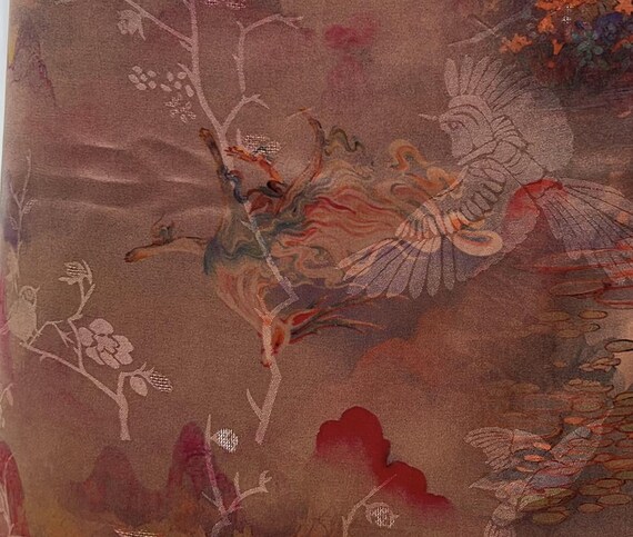 Gambiered silk fabric by the yard