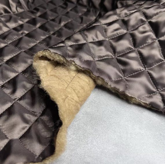Quilted alpaca wool padded fabric by the yard