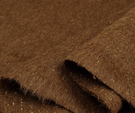 Metallic Suri Alpaca wool fabric by the yard