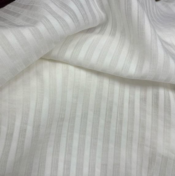 Striped silk cotton fabric by the yard
