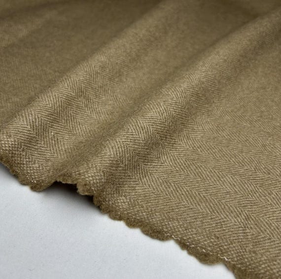 Herringbone wool fabric by the yard