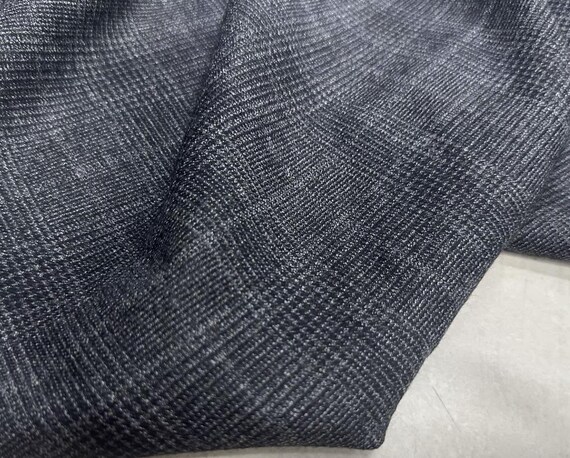 Plaid worsted wool fabric by the yard