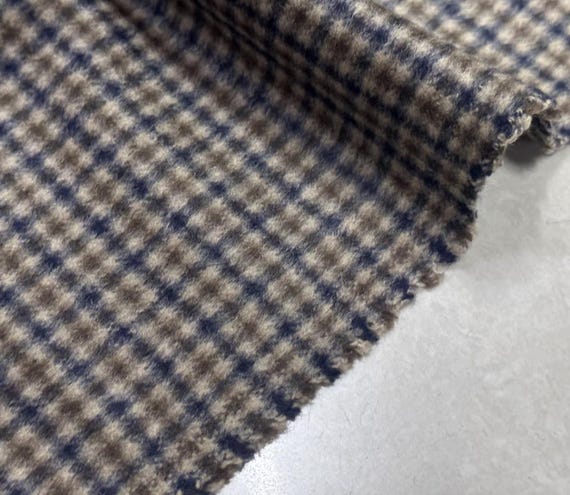 Plaid wool fabric by the yard