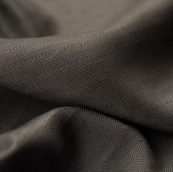 Herringbone linen fabric by the yard