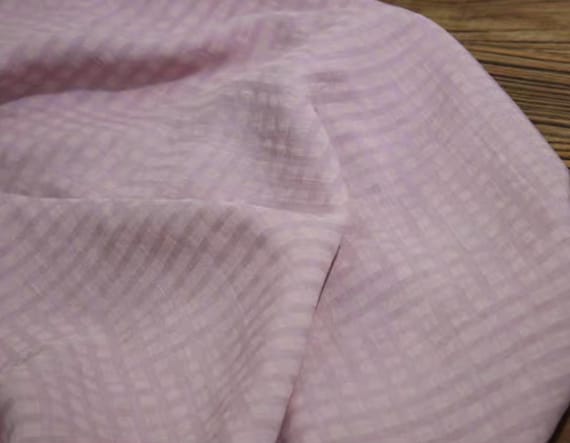 Plaid ramie tencel fabric by the yard