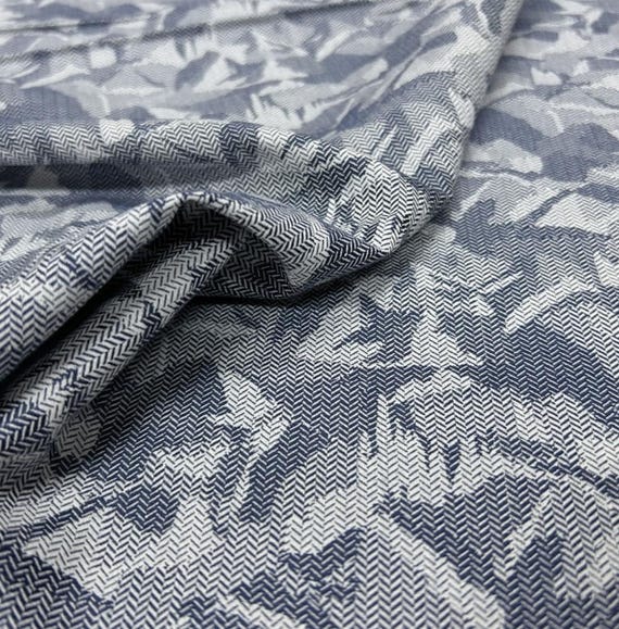 Jacquard linen fabric, Herringbone linen fabric, sold by yard