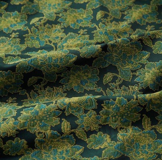 Jacquard brocade fabric by the yard