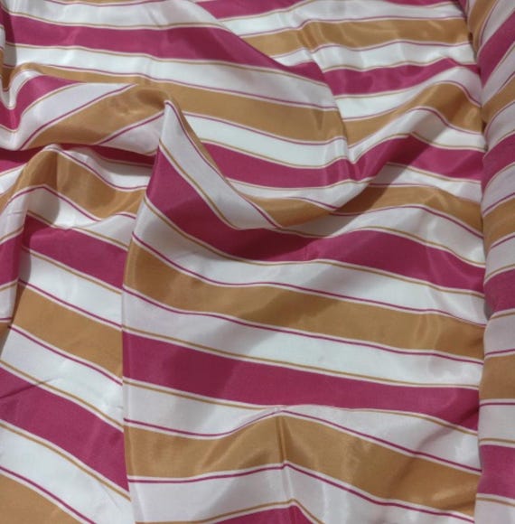 Striped cupra fabric by the yard