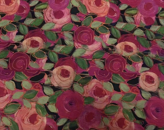 Jacquard Print Gambiered silk fabric by the yard
