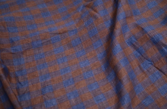 Plaid Linen Fabric - Grid Gingham Checkered Linen By The Yard