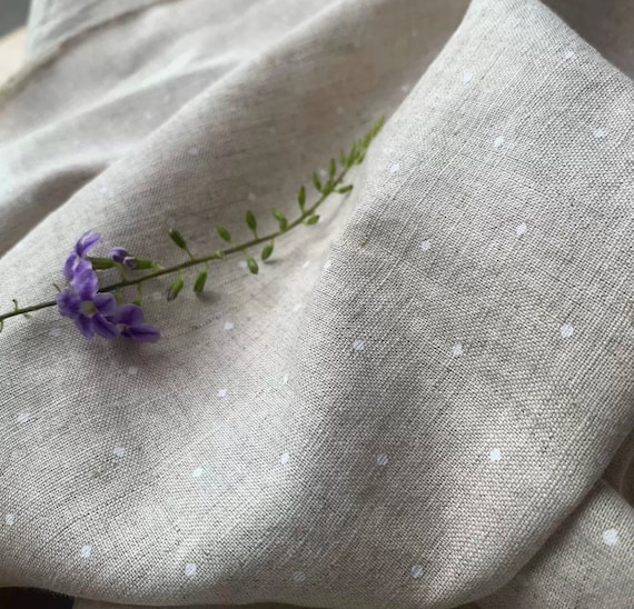 Dotted Hemp cotton fabric by the yard