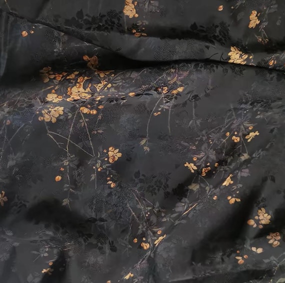 Jacquard Gambiered silk fabric by the yard
