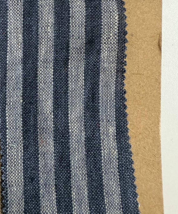 Striped linen fabric by the yard