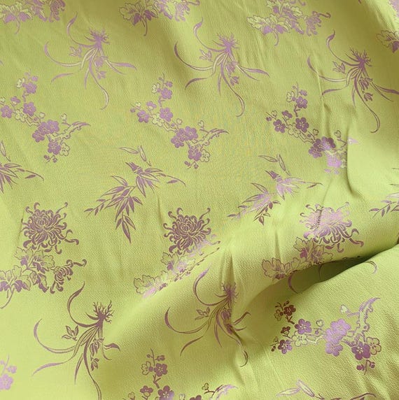 Floral Jacquard Brocade Silk Fabric By The Yard #251111