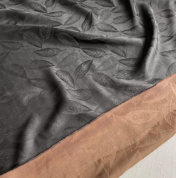 Floral Jacquard Gambiered silk fabric by the yard