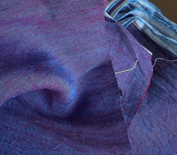 Yarn dyed iridescent linen fabric by the yard