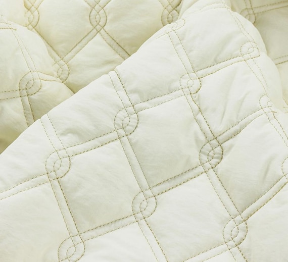 Embroidered Textured quilted padded fabric by the yard
