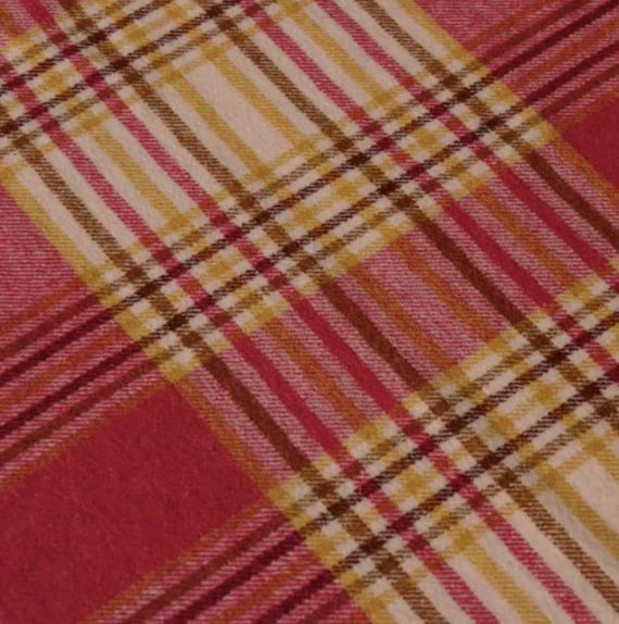 Colorful Plaid Wool fabric by the yard