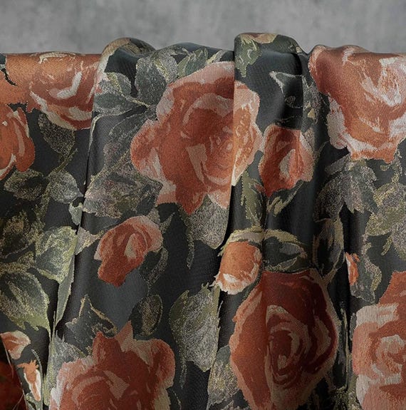 Jacquard brocade fabric by the yard