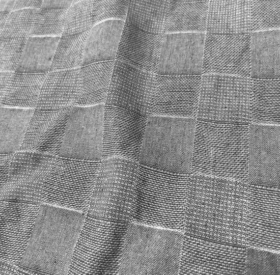 Jacquard plaid linen fabric by the yard