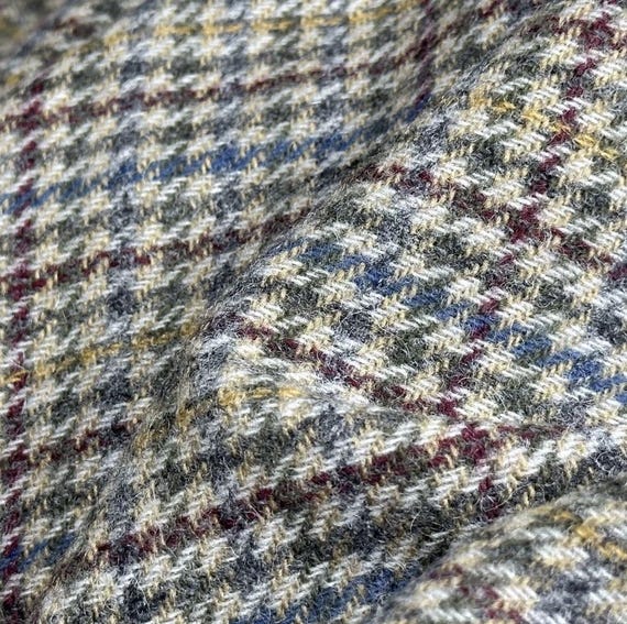 Houndstooth Wool fabric by the yard