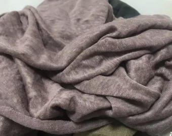 Knit linen jersey fabric by the yard