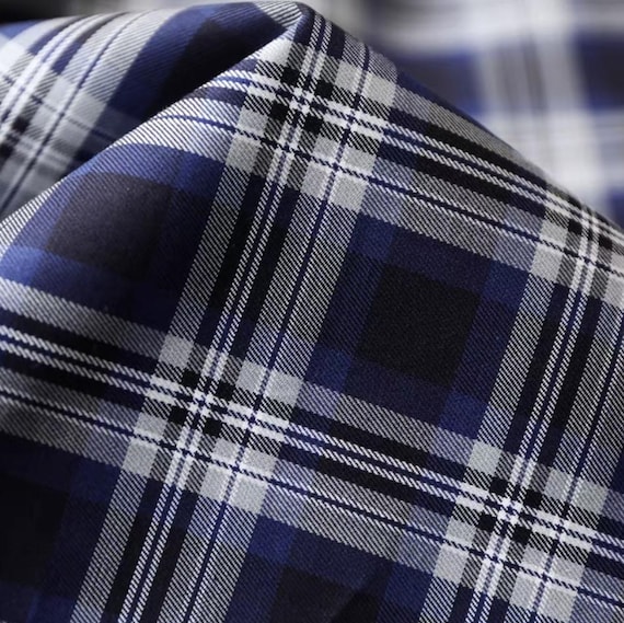Plaid cotton fabric by the yard