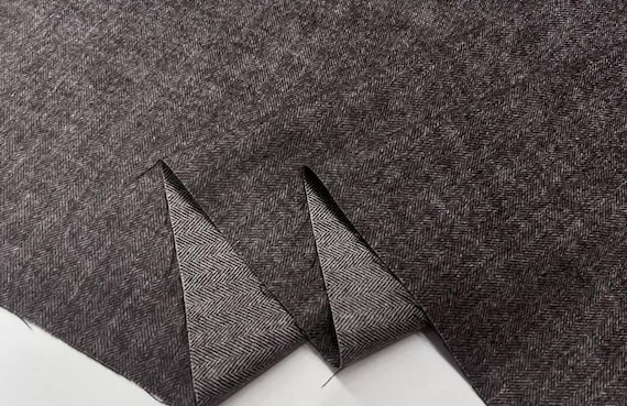 Herringbone Silk wool camel hair fabric by the yard
