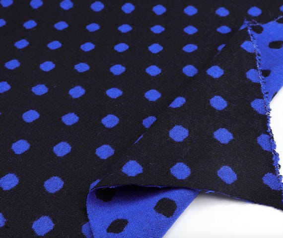 Polka Dots Jacquard Wool fabric by the yard