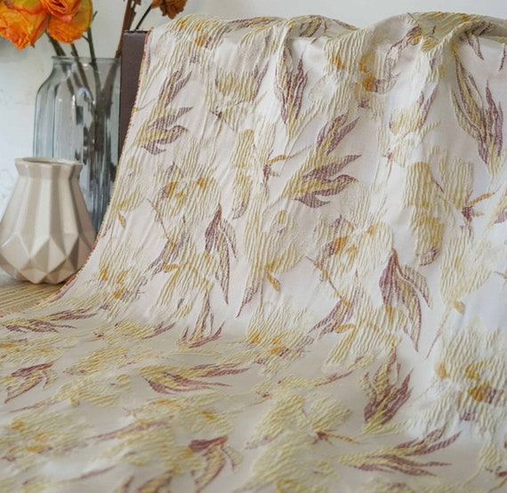 Jacquard brocade fabric by the yard
