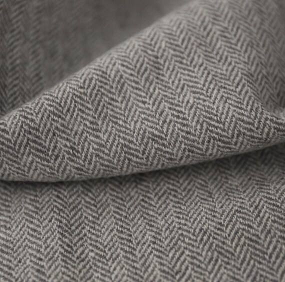 Herringbone Wool Fabric by the yard