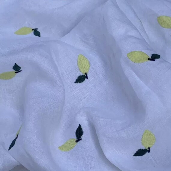 Embroidery linen fabric by the yard