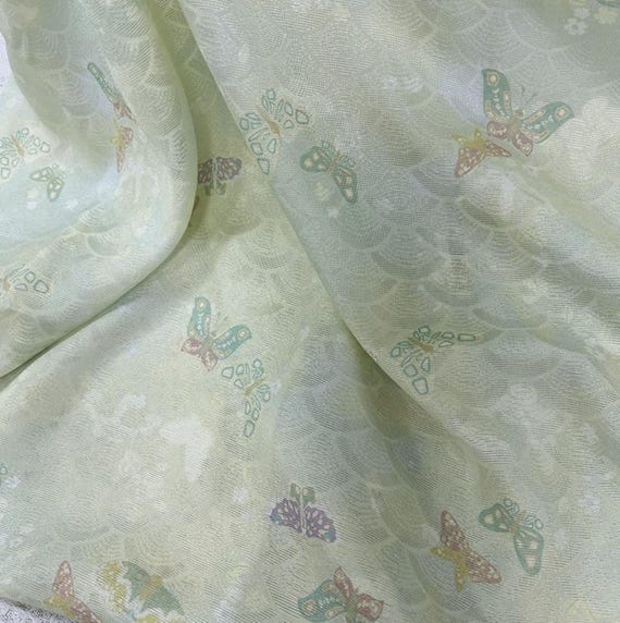 Floral Jacquard silk fabric by the yard