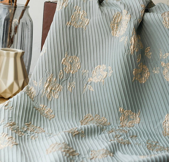 Jacquard brocade fabric by the yard