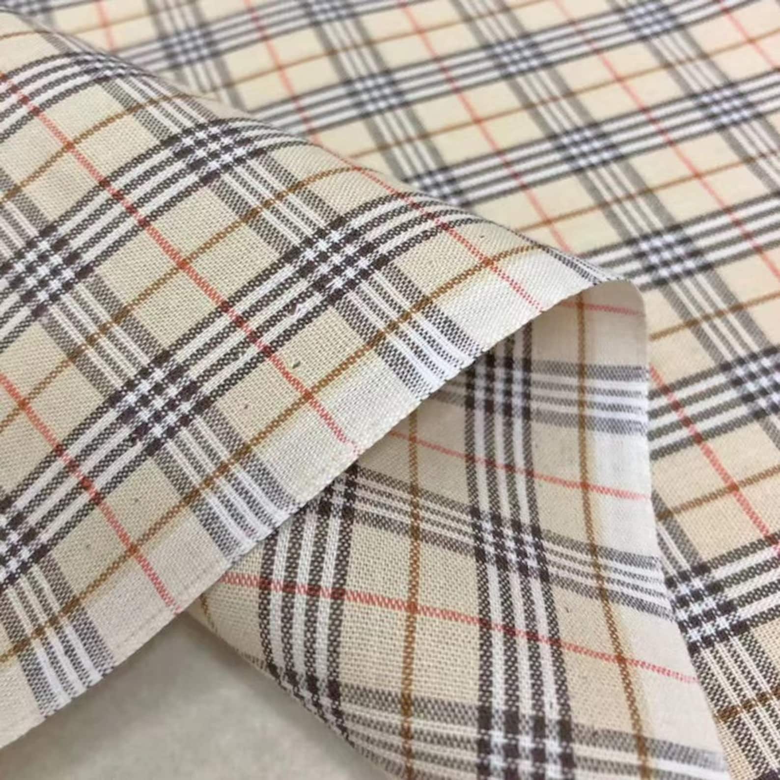 Plaid cotton fabric by the yard Etsy