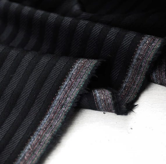 Jacquard Striped Worsted Wool fabric by the yard