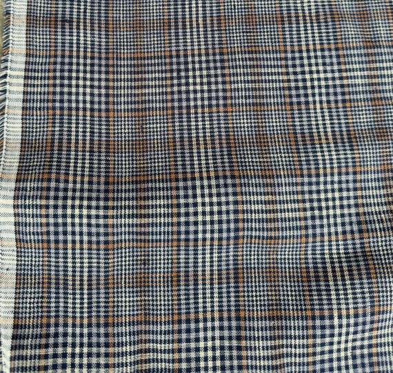 Yarn dyed linen fabric, plaid checks gingham checkered linen fabric by the yard