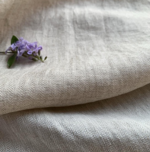 Jacquard herringbone hemp fabric by the yard